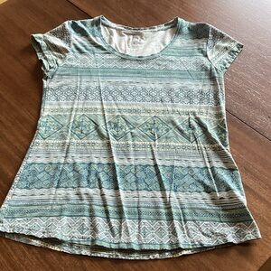 Sherpa Striped Women's Top in Green and Blue spf 40